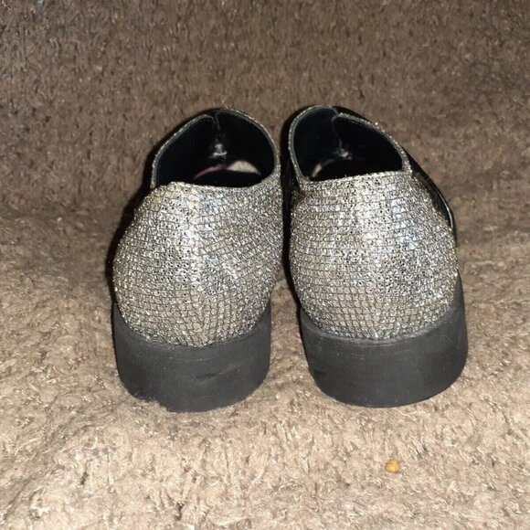 STRATEGIA-Diamante Crystal Jeweled-Black Patent Strap-Loafers-Sz 36-NWOB - Picture 5 of 7